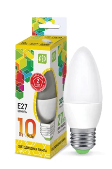 

LED lamp LED CANDLE-standard 10 W V E27 3000 K 900Лм ASD