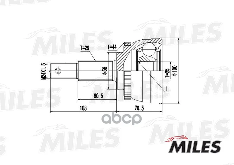 Шрус Nissan Maxima Iv A33/X-Trail T30 2.0-3.0 00-13 Нар. Abs Miles Ga20340 Miles арт. GA20340