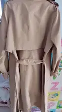SLPBELY-gabardina con solapa para mujer, abrigo largo informal con cinturón de doble botonadura, abrigo para invierno, prendas de vestir exteriores, M-4XL
