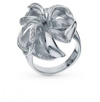 

Silver ring with cubic zirconia sunlight sample 925