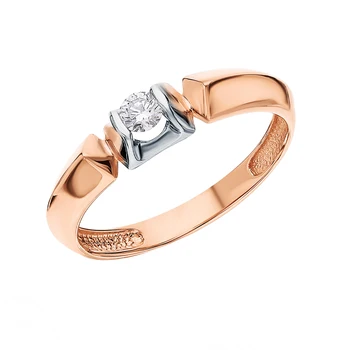 

Gold ring with diamonds sunlight sample 585