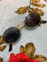 Gafas de sol ovaladas Retro para mujer, lentes de sol femeninos de lujo, pequeñas, negras, rojas y amarillas, UV400