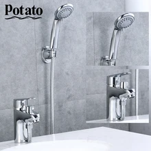 Potato Смеситель для ванной комнаты из сплава с ручной насадкой для душа, кран для раковины, кран для ванны, смеситель для воды p1409