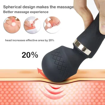 10 Vibration Modes Soft Powerful Magic Wand AV Vibrators for Women Clitoris Stimulator USB Vibrator Female Sex Toys for Adults 2