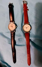 Relojes clásicos de cuarzo para mujer, pulsera analógica redonda con correa de cuero, informal