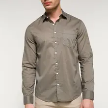 Дефакто Мужская Осенняя умная Повседневная Однотонная рубашка с длинным рукавом мужская хлопковая рубашка с отложным воротником розовый серый Shirt-I3241AZ18SM