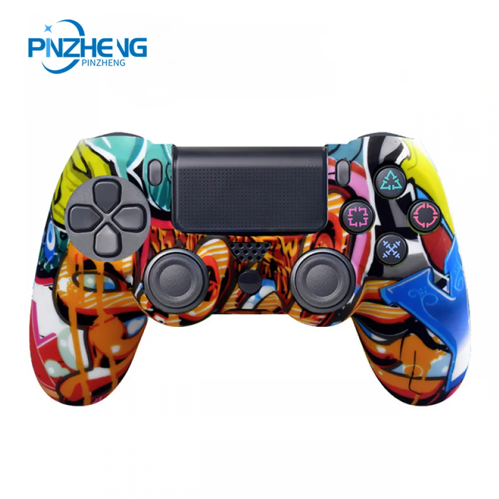

PINZHENG Rubber Skin For Playstation 4 Controller Camouflage Handle Cover Silicone Case For PS4 Joystick Game Handle Cover