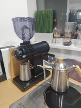 Burr Grinder Mill-Machine ELECTRIC-FILTER Coffee Ghost Xeoleo 200W Teeth 10-Steps Pink/yellow