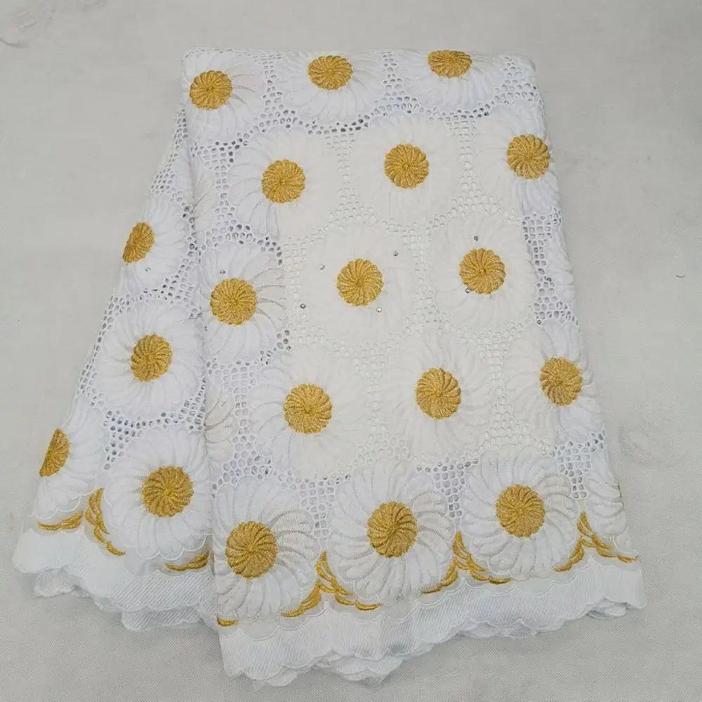 Нигерийская сухая хлопковая кружевная ткань с вышивкой в швейцарской Африканской швейцарской маркизет кружевные ткани 5 ярдов для платья