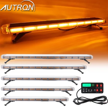 

Strobe Light Bar 47" 55" 63" COB LED Emergency Warning Flashing Signal For Tow Plow Truck Wrecker Amber Yellow