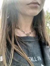 IPARAM-cadena gruesa con cierre de palanca para mujer, collares de oro con círculo entrelazado mixto, Gargantilla minimalista, joyería