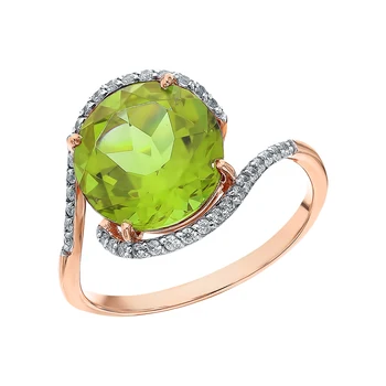 

Gold ring with sultanites and cubic zirconia sunlight sample 585