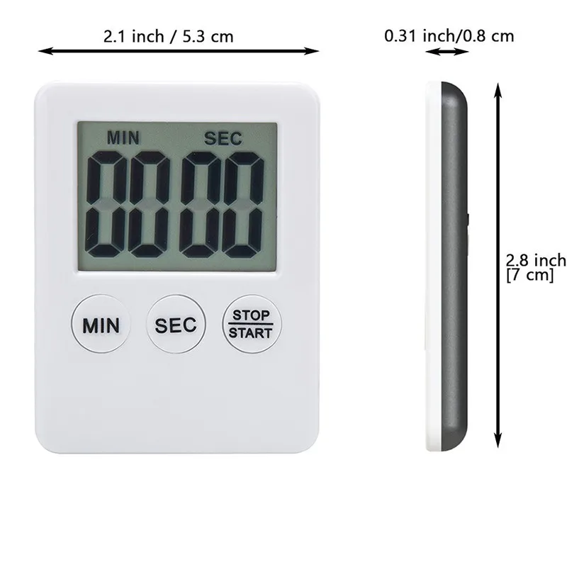 Супер тонкий цифровой экран lcd Кухня таймер квадратный Пособия по кулинарии отсчет таймер обратного Будильник с таймером магнит секундомер сна часы