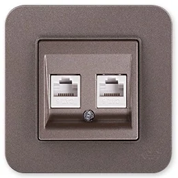 

PnpnElectrıc Gns Radius Metallic Mocha Double Data Socket (2 xRJ45 Cat6)