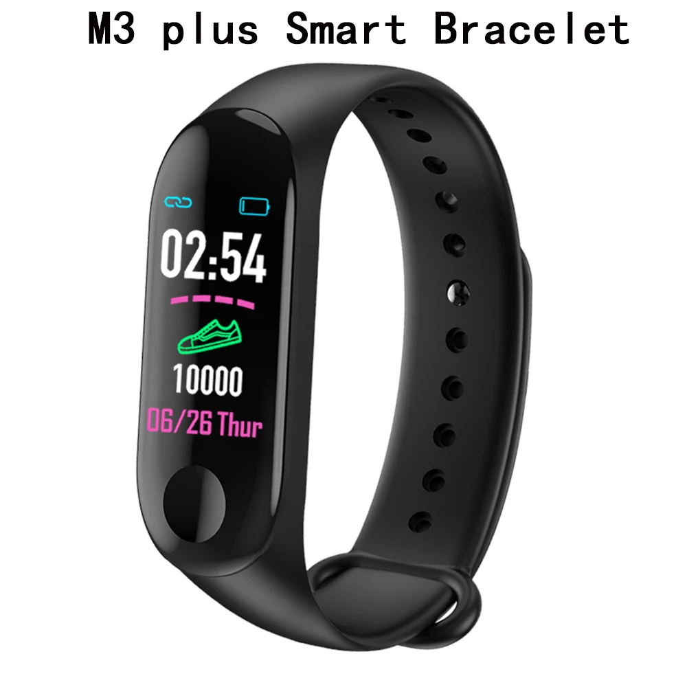 M3 plus Bracelet Смарт-браслет M3, умный Браслет, фитнес-трекер, смарт-браслет, кровяное давление, пульсометр, шагомер, спортивные Смарт-часы, ремешок - Цвет: M3 plus Bracelet