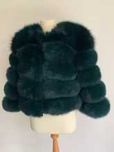De invierno de la moda de cuero cálida capa natural abrigo de piel de zorro chaqueta de piel auténtica de zorro de invierno grueso abrigo cálido
