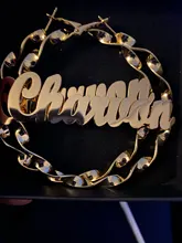 Pendientes de aro de bambú de acero inoxidable, joyería personalizable con nombre, estilo bambú, aretes encantadores, regalo de nombre, 4-8cm