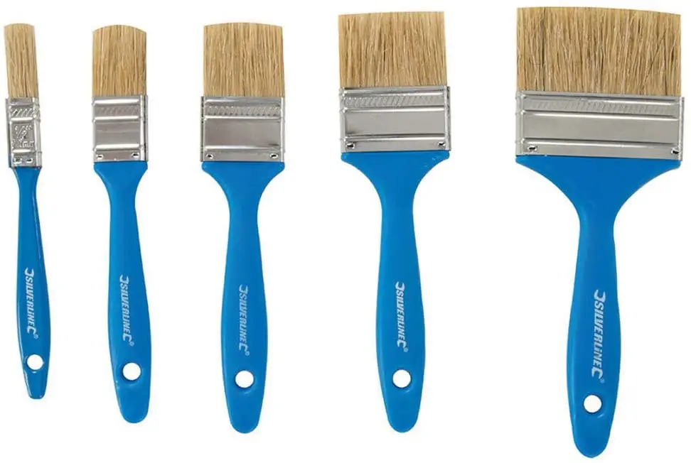 Set of paint brushes or disposable brushes, 5 units sizes: 19, 25