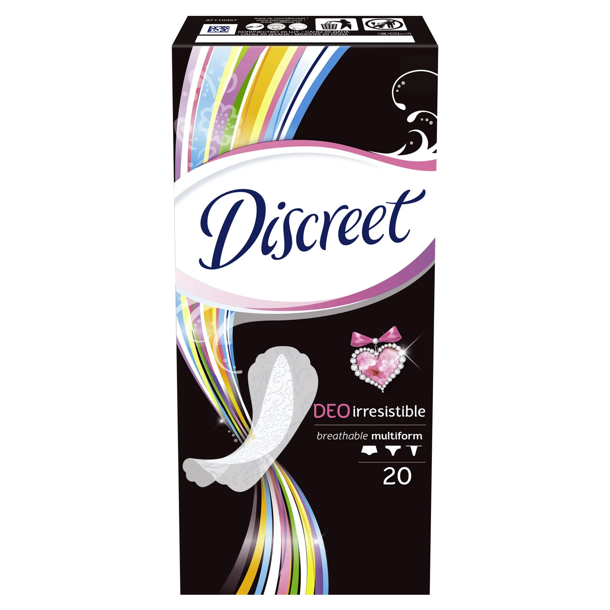 Женские ежедневные прокладки DISCREET Deo Irresistible Multiform, 20 шт