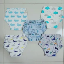 5 unids/lote lavable todos los temporada impermeable bragas pañales reutilizables bebé gasa de algodón infantil pantalones de entrenamiento de pañal para recién nacido pantalón