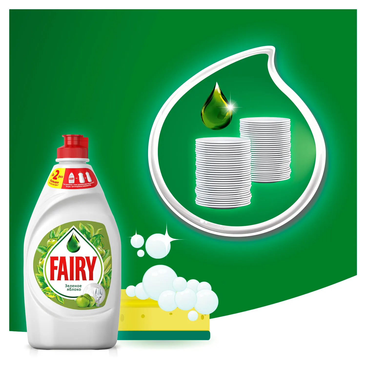 Средство для мытья посуды Fairy Зеленое яблоко 450 мл