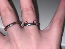 Anillo de Oreja de Gato con diseño abierto para mujer y niña, joyería anillo de moda ajustable, regalo, venta al por mayor