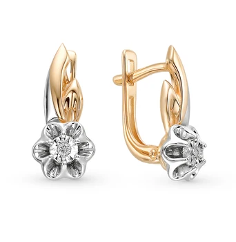

Gold earrings with diamonds sunlight sample 585