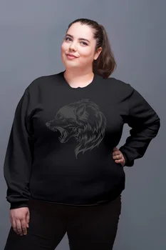 

Angemiel Wear Wolf Black Women Sweatshirt