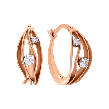 

Gold earrings with diamonds sunlight sample 585