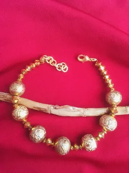

Bracelet 24k real gold-painted glass beaded handmade woman fashion jewelry made in Turkey