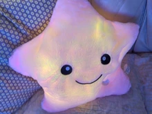34CM Creative Toy Luminous Pillow Soft Stuffed Plush Glowing Colorful Stars Cushion Led