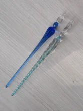 Uds paquete seguro de vidrio Vintage Dip inmersión sostenedor de la pluma firma de tinta plumas fuente de cristal hecho a mano Dip pluma fuente