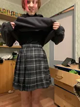 Minifaldas Harajuku de estilo coreano para mujer, faldas Kawaii a la moda, de cintura alta, falda escocesa plisada