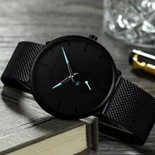 Dropship-Reloj de pulsera de cuarzo para hombre, cronógrafo con esfera pequeña de malla de acero inoxidable, diseño Simple a la moda, resistente al agua, masculino
