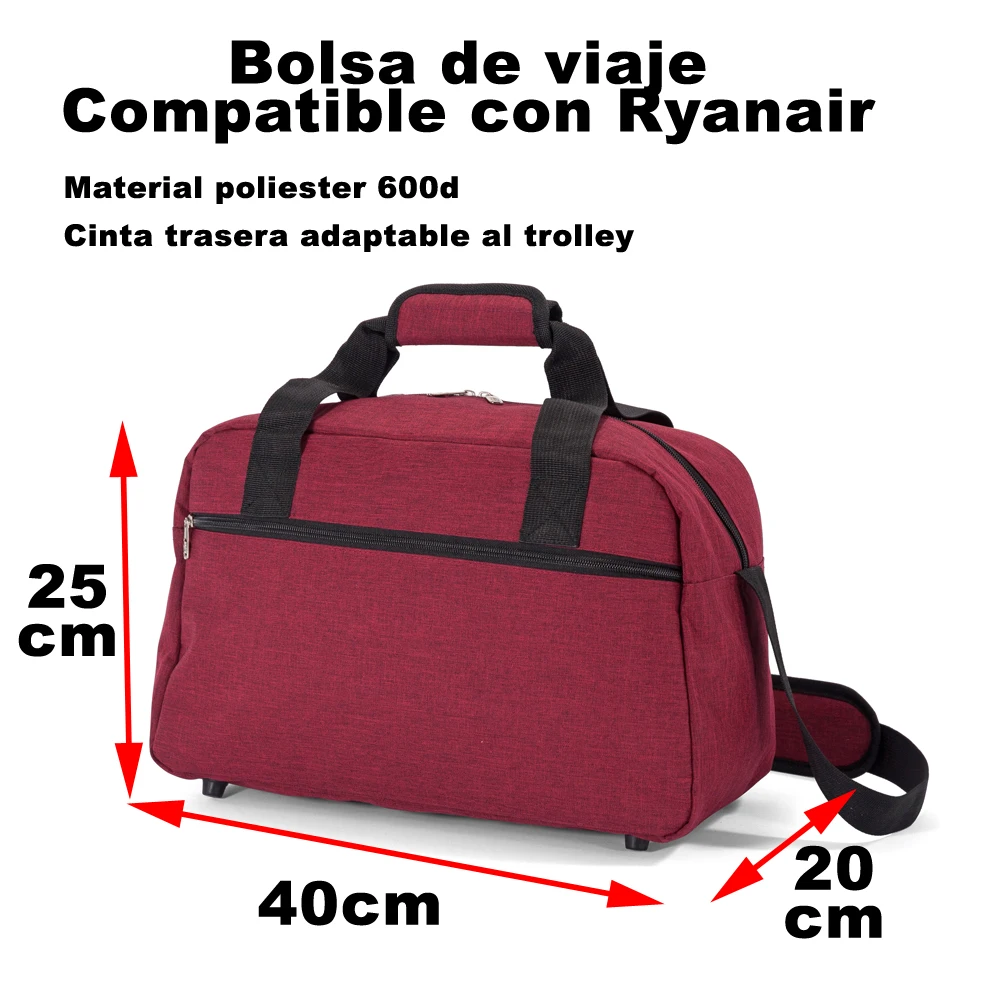 Benzi Bolsa de Viaje 40x25x20 cm BZ5528 Tamaño Equipaje de Mano Ryanair -  AliExpress Luggage \u0026 Bags