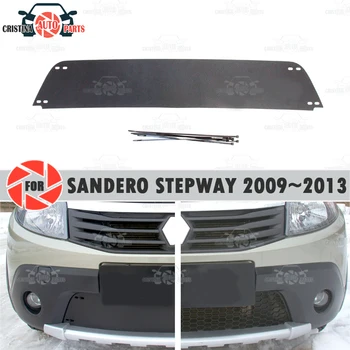 

Winter radiator cap for Renault Sandero Stepway 2009~2013 plastic ABS embossed cover bumper car styling accessories decoration