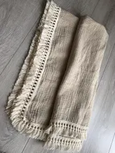Manta de muselina de algodón con flecos para bebé, 2 capas, mantas con borlas para recién nacido, arrullo, cama, atrezos para fotografía de bebés, Toalla de baño para recién nacidos