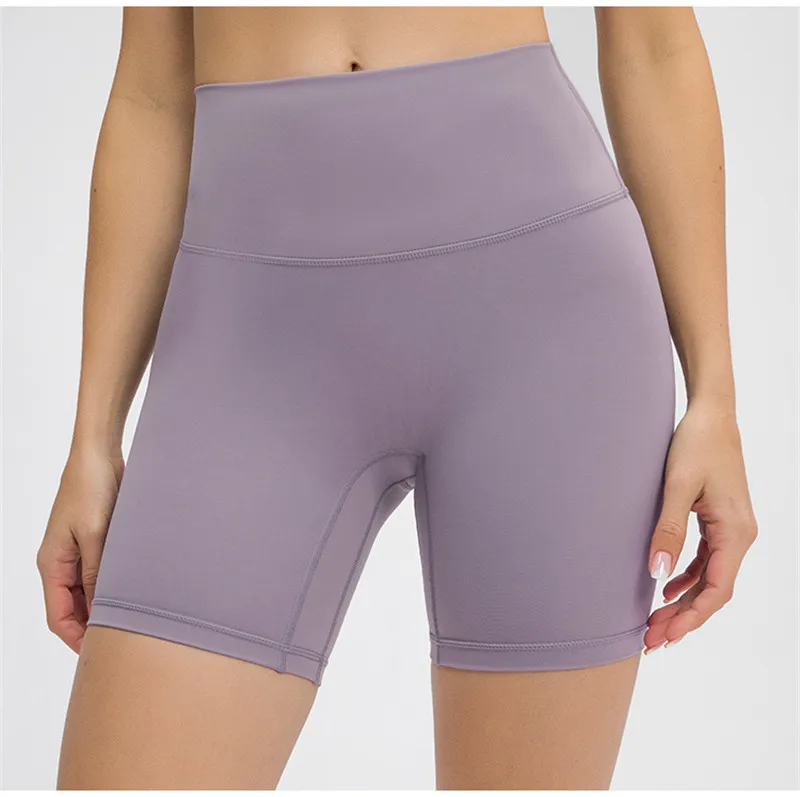 Solid Color Women Sports Shorts Sexy Printing Soft High Waist Fitness Yoga Short Cycling Train Gym Workout Tight Athletic Clothe