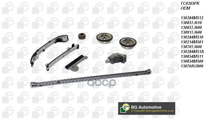 Комплект Цепи Грм Nissan Almera Tino 1.5i-1.8i 16v Qg15/Qg18de 00 Bga арт. TC0265FK