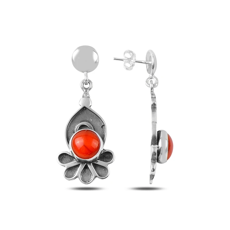 

Armagano Coral Stone Handwork Earrings