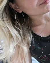 Personalidad hipérbole 925 de plata esterlina Simple liso círculo Pendientes para mujeres de plata de ley 2020-de plata-joyería de Pendientes de botón Pendientes