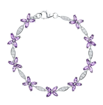 

Silver Bracelet with amethyst and cubic zirconia sunlight sample 925