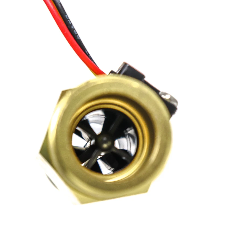 Copper Water Flow Sensor NPN Output Hall High-precision Turbine Flowmeter 6 Points G3/4 50MM 60MM Tube Copper Turbine Flow meter