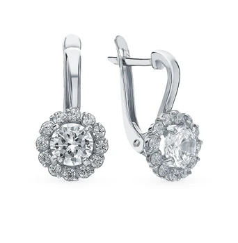 

Silver earrings with cubic zirconia sunlight sample 925