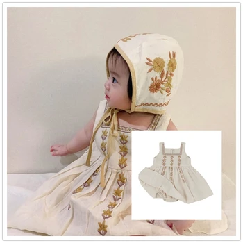 

Pre-sale Baby Dress Children's Clothing APO Series Cotton and Linen Retro 2020 Summer Girl Baby Embroidered DRESS
