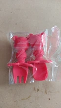 2 unids/set de silicona bebé juego de tenedor cuchara de dibujos animados oso bebé lindo aprendizaje almuerzo cuchara comer tenedor