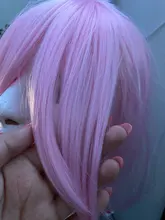 DIFEI peluca sintética bob corto pelo lacio con trimable flequillo Rosa rojo azul peluca cosplay púrpura para pelucas de pelo corto para mujeres