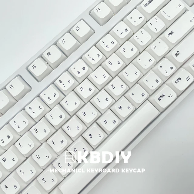 KBDiy XDA Profile PBT Keycaps 137 Keys/Set For MAC ISO Cherry MX Japanese  White Keycap For DIY Custom Mechanical Keyboard