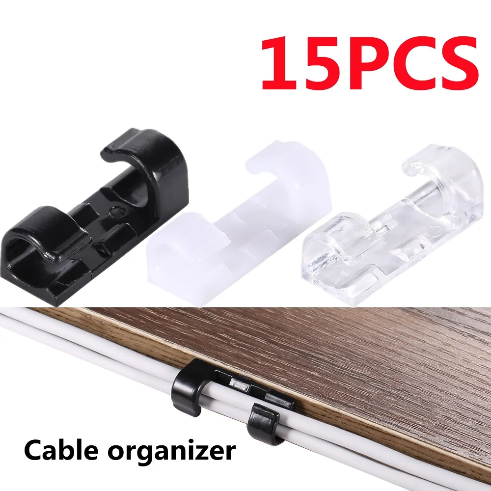 Tanio 15 sztuk/partia kabel organizator klipy USB kabel sklep