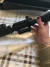 Fire Wolf-Mira iluminada telémetro para caza, rifle de retícula holográfica, visor de 4 retículas, láser rojo de 20 mm, ideal cacería, 4-12x50